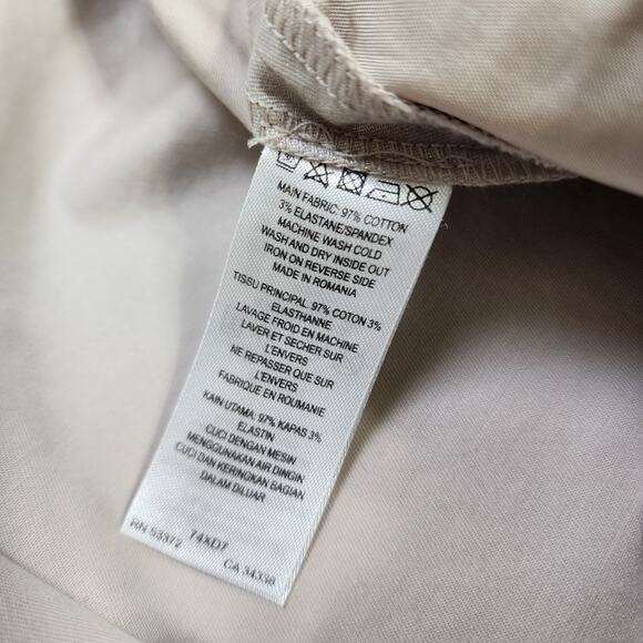 French Connection Womens Shimmer Trouser Pants Size 10 Cream Metallic Ankle - Picture 7 of 12